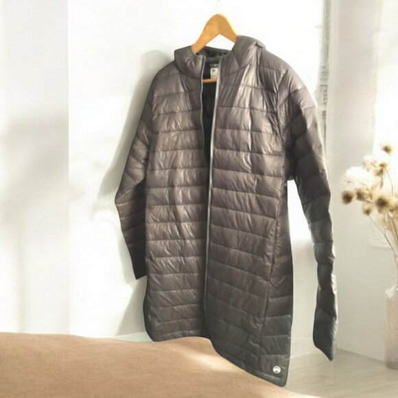 NWT WIND RIVER Mid-length Puffer Parka Light-weight Hooded Jacket Gray - Picture 8 of 16